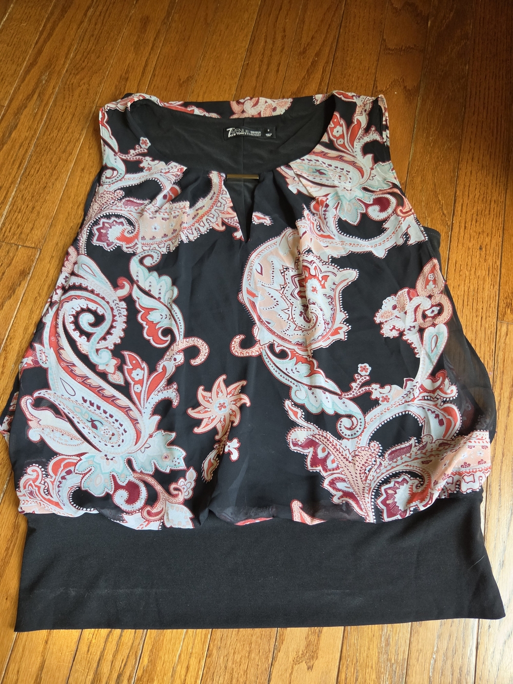 Black Printed Sleeveless Blouse